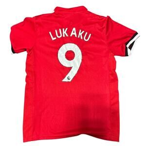 Adidas Manchester United Lukaku #9 Home Jersey Youth Size 24 (US Medium 7–8) Red
